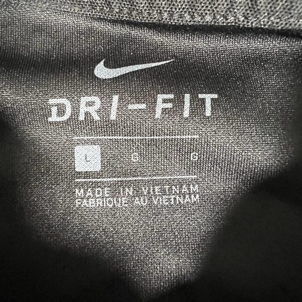 Nike Shirt Mens Large Black Golf Polo‎ Performance Stretch Dri-Fit Casual Preppy